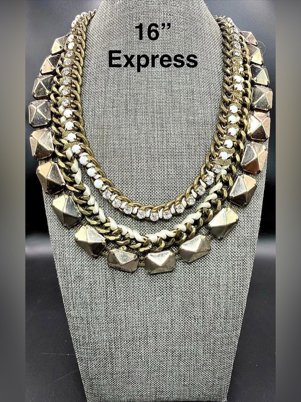 261. Express Layered Statement Necklace Gold & Silver